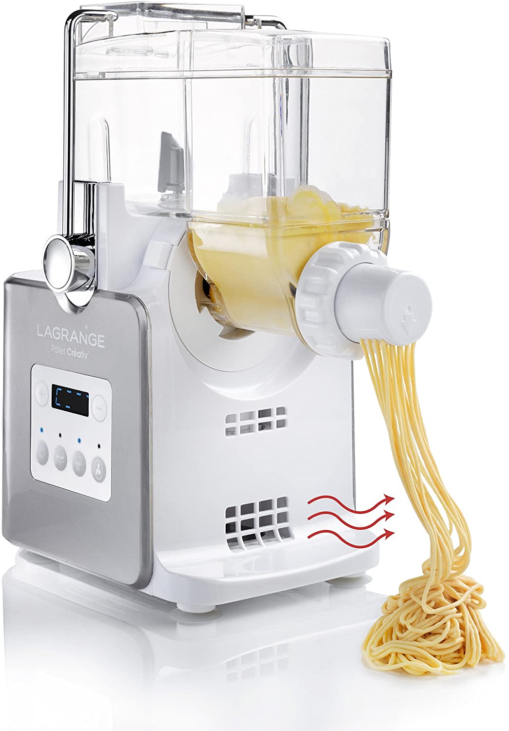 Machine Pâtes Électrique Rouleuse,Machine Pâtes Laminoir Pâtes Electric en Acier Inoxydable,machine spaghetti réglable dépaisseur 0.3-4mm pour Tagliatelle/Spaghettis/Lasagnes/Ravioles/fraîches 135w